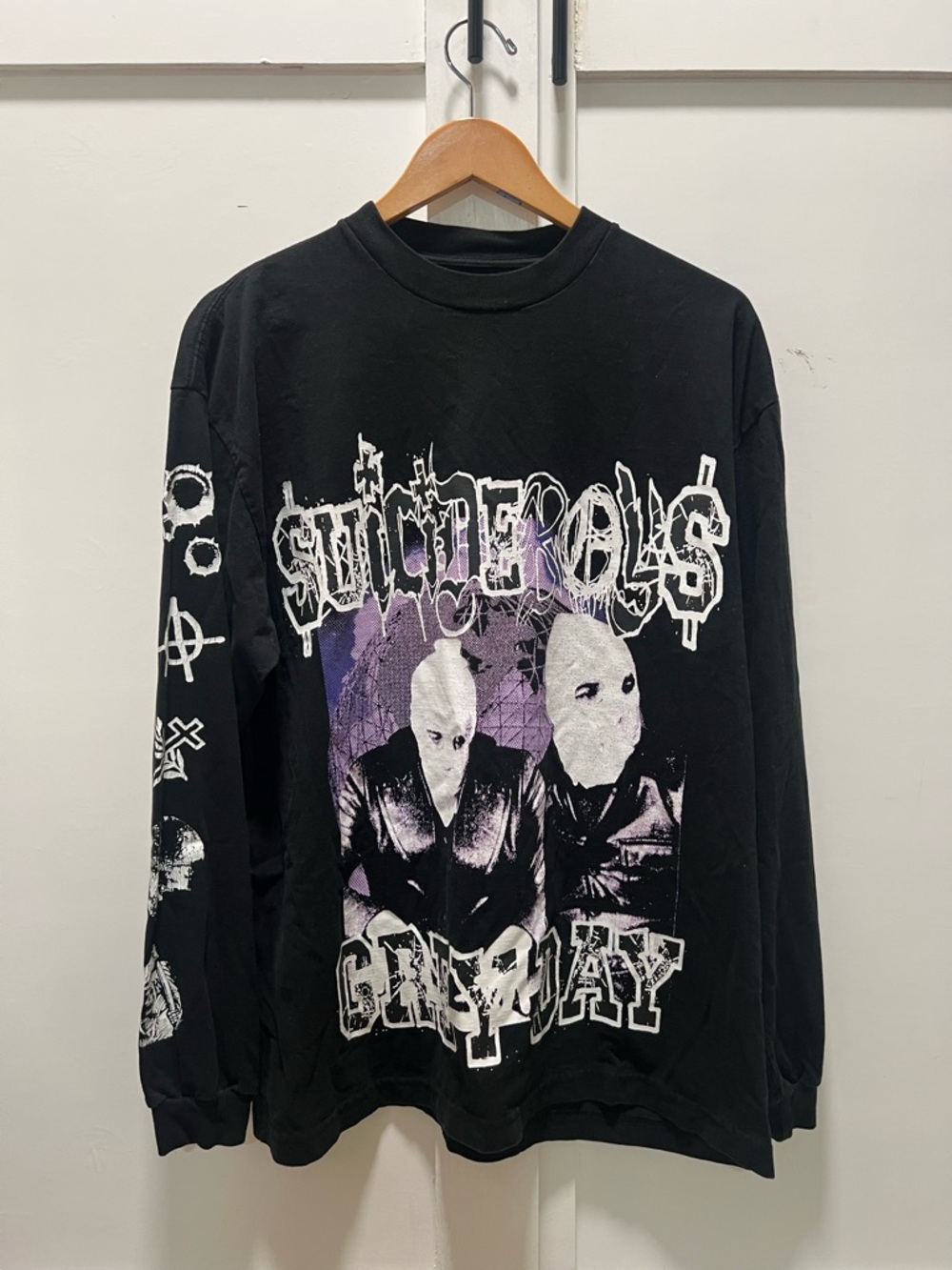 Suicide Boys Graphic Long Sleeve Tee with Purple Accents